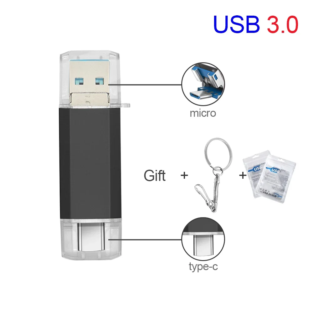 OTG Usb Stick Type C Pen Drive 128 GB 64 GB 32 GB 16 GB USB Flash Drive 3.0 Pendrive Hoge Snelheid Pendrive Voor Type-C Apparaat: WHITE / 32 GB