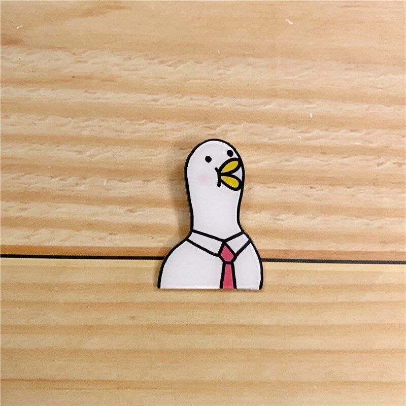 Nette Karikatur Weiße Ente Metall Emaille Brosche Persönlichkeit Modische Ente Abzeichen Stift modisch schick freundlicher Kleidung Rucksack Jewe: 12
