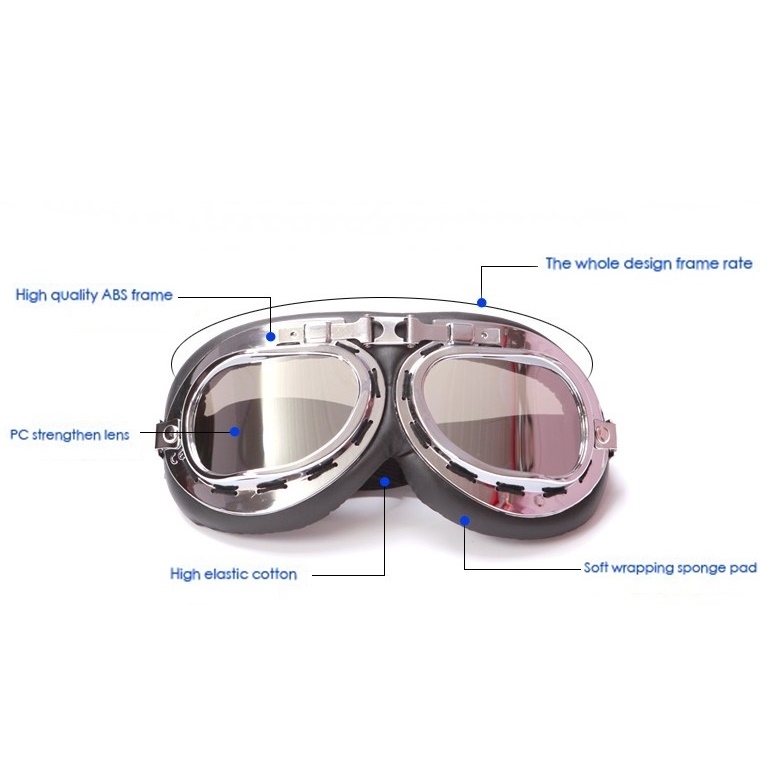 Vintage Aviator Goggles Ski Snowboard Schaatsen Sneeuwscooter Anti-Uv Zonnebril Retro Vliegende Pilot Jet Helm Bril Eyewear UV400