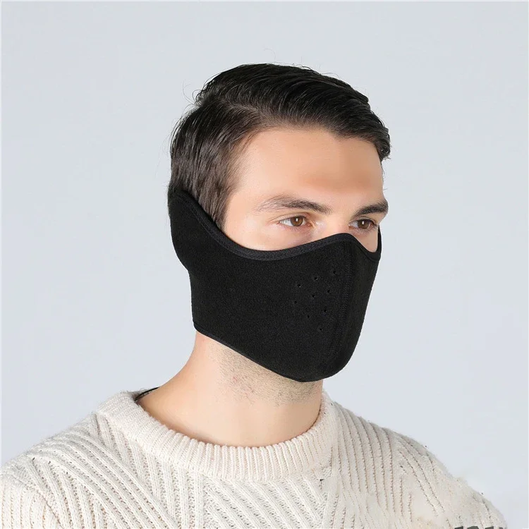Winter Outdoor Ski Rijden Masker Oorwarmers Mondmoffen Nekwarmer Winddicht Herbruikbaar Rijden Snowboarden Skiën Sportmaskers: Black