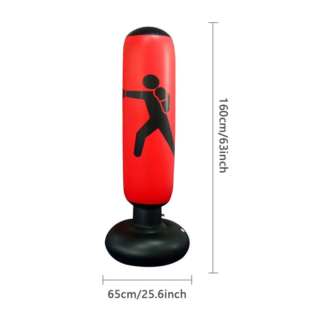 Boxing Punching Bag Vertical Inflatable Boxing Bag Thickening Boxing Pillar Tumbler Fight Column Punching Bag Fitness#0416g30