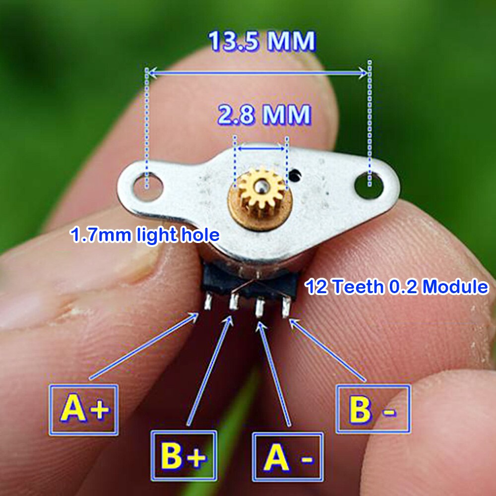 5Pcs Mini 8mm Stepper Motor Micro Two-phase Four-wire Stepping Motor Small Shaft Diameter 1mm with Metal Gear Diy Accessories
