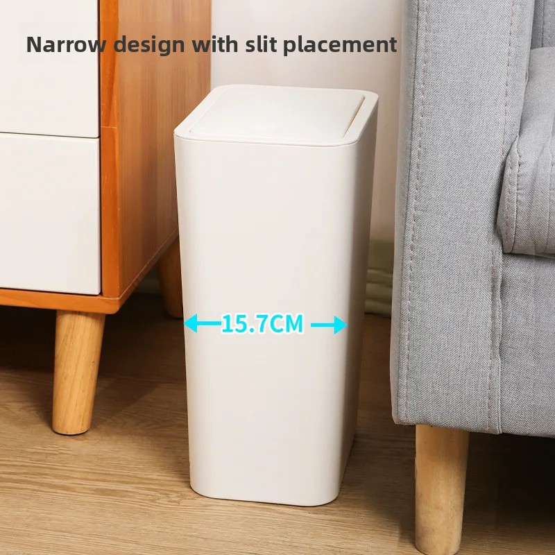 Large Capacity Kitchen Bathroom Trash Can Press Type for Home Use with Lid Toilet Hand Free Garbage Can Living Room