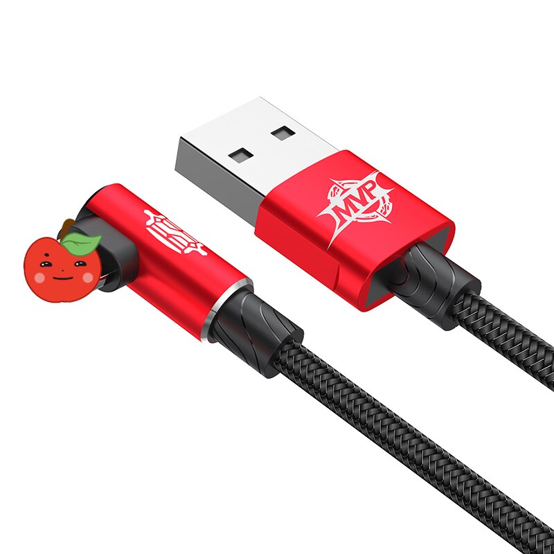 Baseus 90 Graden Usb Kabel Voor Iphone 11 Pro Max Snelle Opladen Data Koord Mobiele Telefoon Kabel Voor Iphone Xs max Xr 8 7 6 6S 5 Ipad: Red / 1m