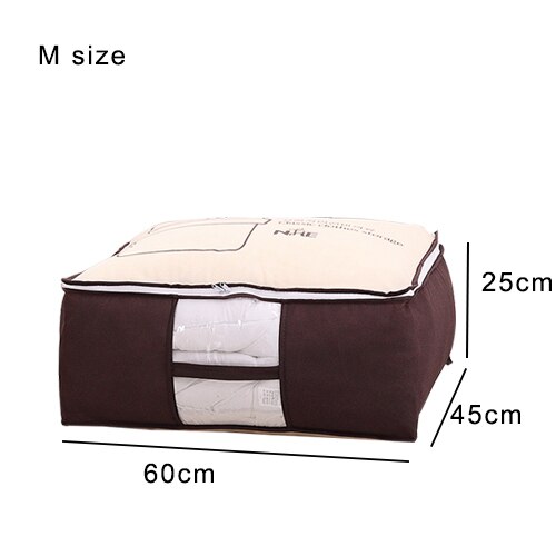 neue vlies Kleidung Lagerung Tasche Schrank Wandschrank Organizer Klapp Gewand Decke Lagerung Tasche für Bettwäsche Decke Kissen: Braun-M