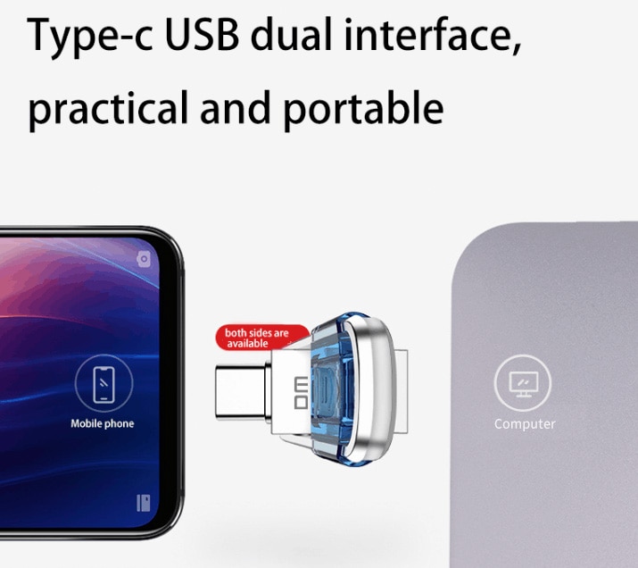 DM Type-C USB C USB 3.0 Flash Drive 128GB Pen Drive Smart Phone Memory 64GB 32GB 16GB Mini USB Stick USB-C 3.1 Dual Double Plug