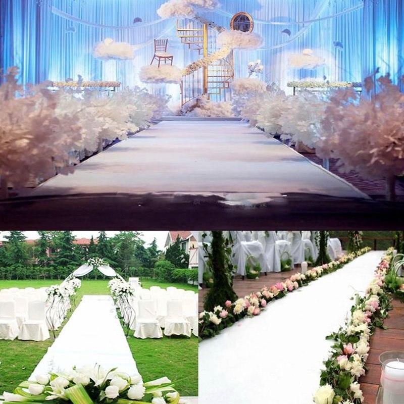 Alfombra blanca de 1 m x 12 m para banquetes de boda, películas, festivales, celebraciones nocturnas, premios, eventos, decoración de alfombras