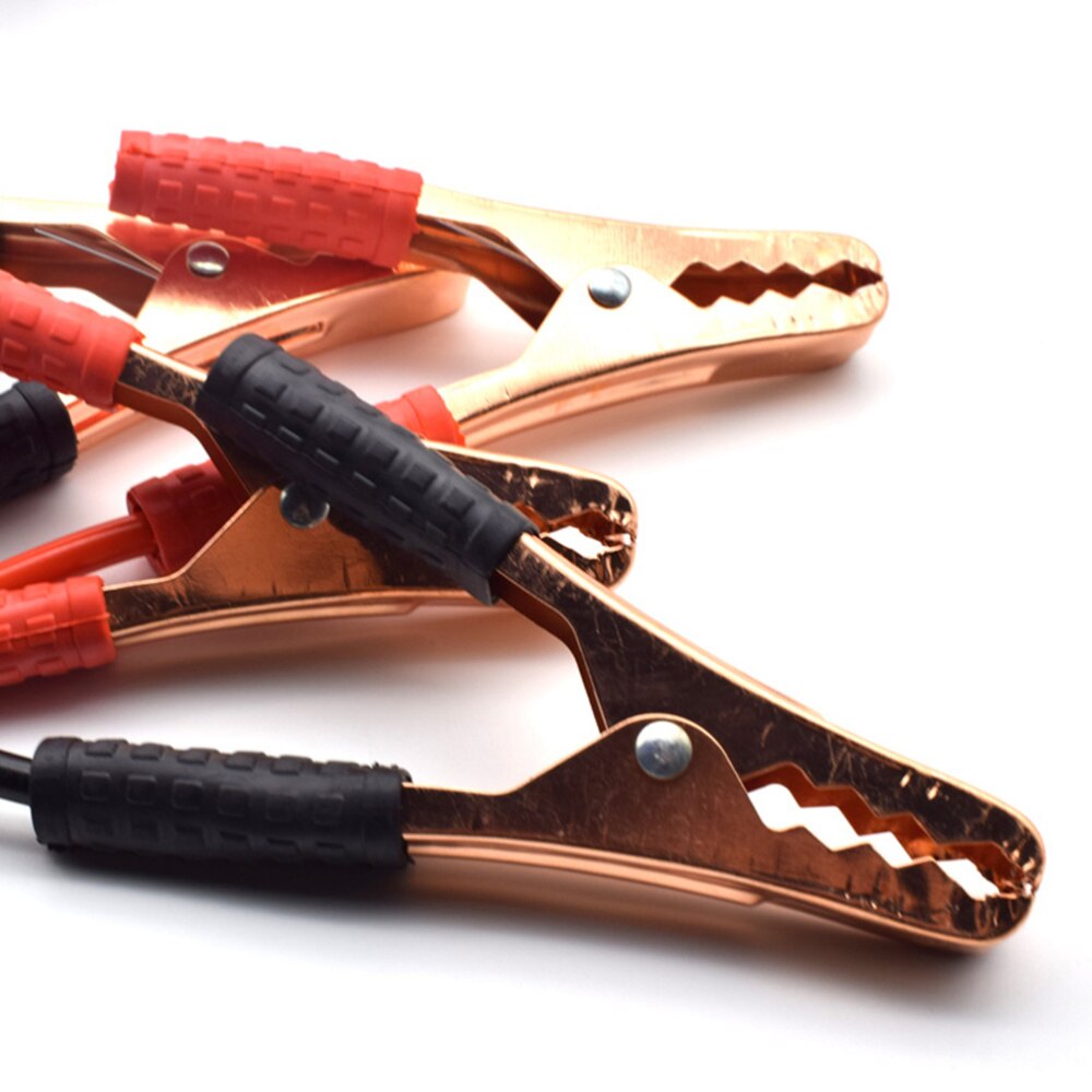 2.2M 500A Car Battery Power Emergency Cable Jump Start Firing Line Power Wire Copper Clip Clamp Boost Cord (Black and Red)