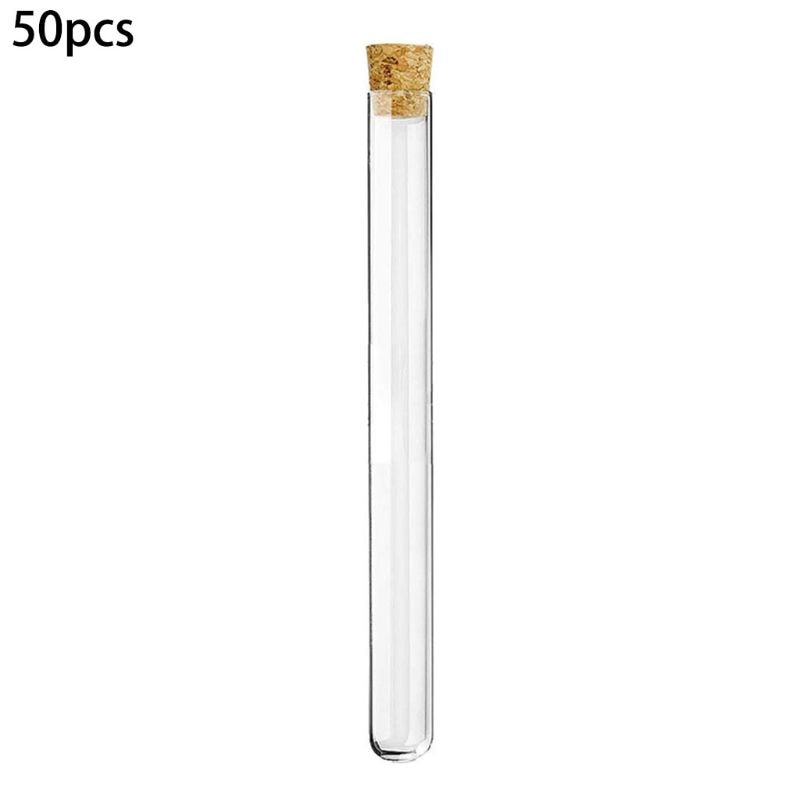 Plastic Test Tube with Cork Stopper Bead Storage Vial Containers M17F