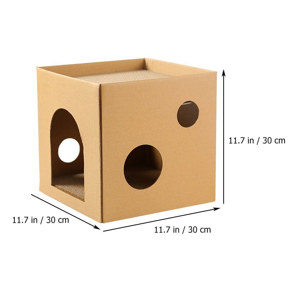 House Cardboard Cat House Cat House and Scratcher Cat Scratching Board Kitten House for Pet Animals Kitten Cat