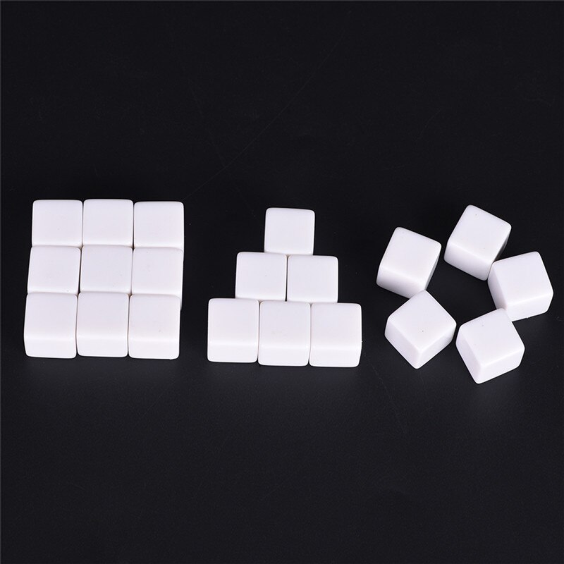 10PCS/Lot Other Game Accessories White 16mm Gaming Dice Standard Six Sided Square Corner Die For Birthday Parties