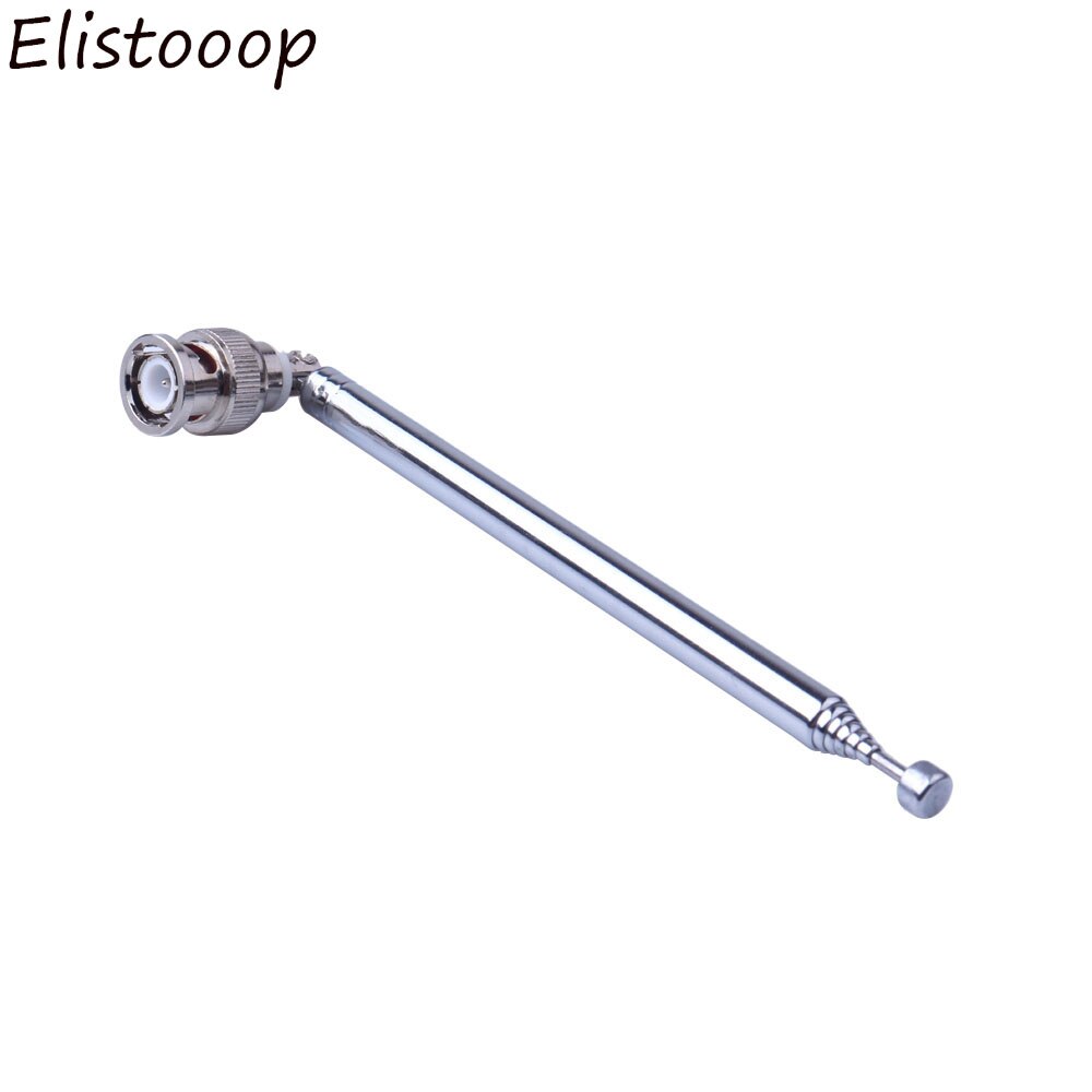 Antena extensible telescópica FM con conector BNC para Escáner de Radio FM, antena ajustable VHF/UHF, 45cm