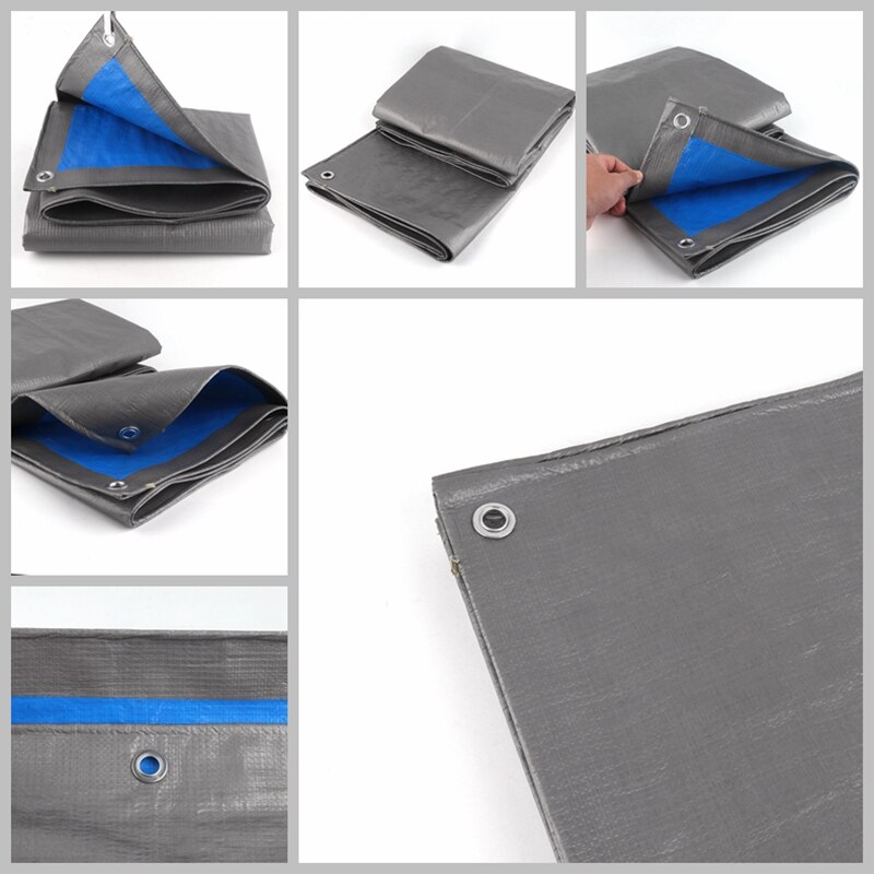Lona de PE plateada y azul de 0,23mm de grosor, impermeable, para camión, coche, balcón, camión