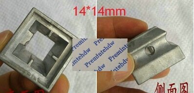 4 st/lot oavslutade fyrkantiga runda aluminium golvstolpar fläns trapp ledstång balustrar justerbara brickfäste kopplingsbeslag: 14 to 14mm lock