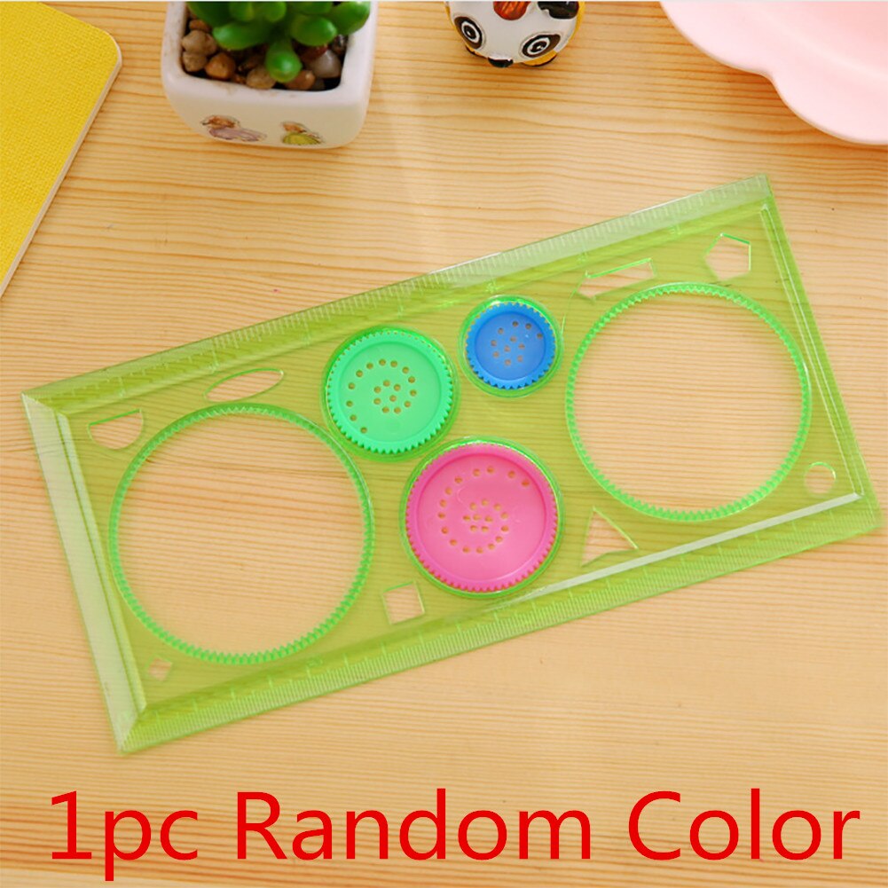 1pc Random Color Painting Ruler Four-Color Transparent Million Flower Ruler Drawing Template Ruler Versatile Ruler For Children: Default Title