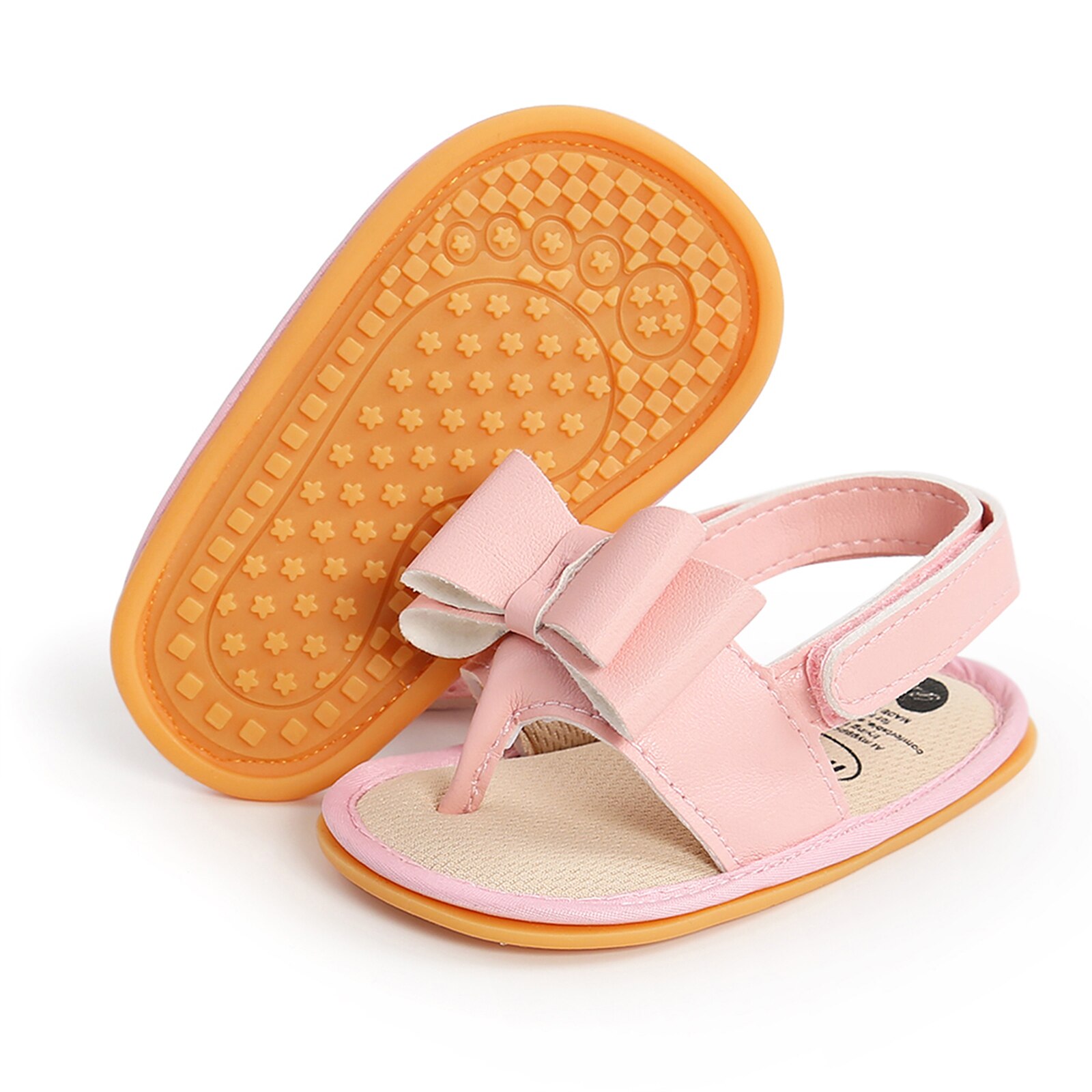Sandales d'été pour bébés filles, chaussures plates à nœud papillon, tongs à sangle en T, sandales coulissantes