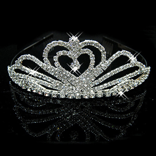 Wedding Nuziale di Cristallo Tiara Corone Principessa Queen Cuore Fasce Del Fiore Accessori Per Capelli Da Sposa per la Sposa monili Dei Capelli: H200S110