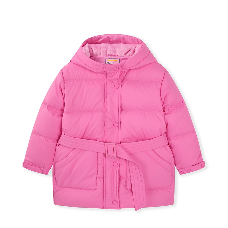 Balabala Kinderen Donsjack Mid-Lengte Meisjes Herfst En Winter Kinderen Kindje Casual Jack: Rose red / 2T