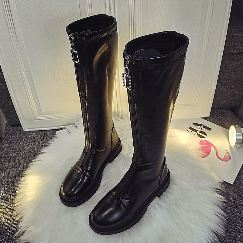 Bout rond dame bottes australie femmes chaussures en caoutchouc pluie Sexy cuisse talons hauts haute fermeture éclair Sexy concepteur de luxe neige basse équitation