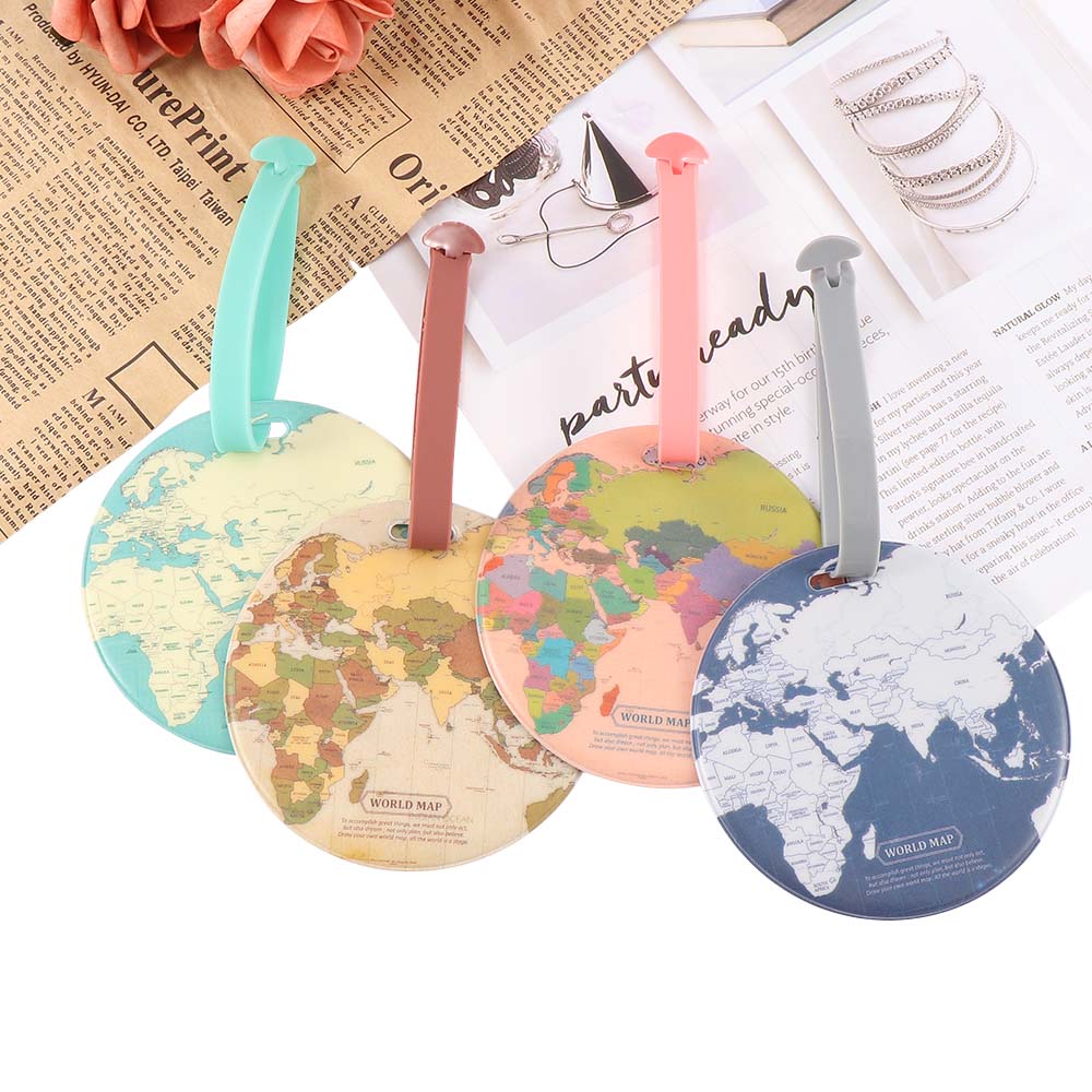 Creatieve Bagagelabel Global Map Silica Koffer ID Adres Holder Identifier Bagage Boarding Tags Draagbare Reizen Accessoires