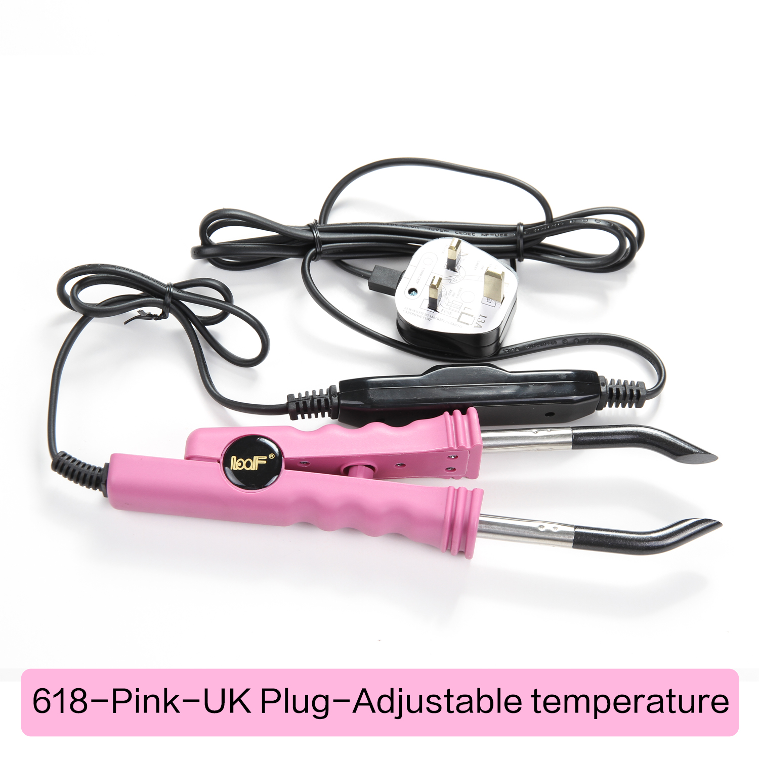 Ferramenta profissional de extensão de cabelo, conector de ferro de calor de fusão, ferramenta de fusão de temperatura ajustável, plugue reino unido/eua/ue: Azul