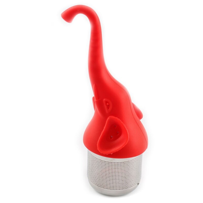 Thee Zetgroep Theepot Filter Leuke Olifant Siliconen Filter Voor Thee & Koffie Kruiden Filter Diffuser Drinkware Keuken Accessoires: B-red