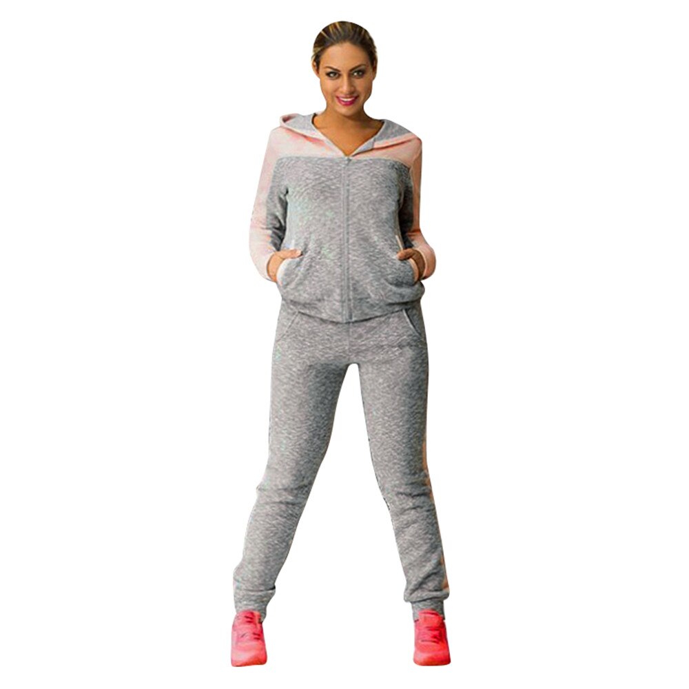 2 delige Set Vrouwen Hoodie Casual Trainingspak Pakken Sweatshirt Joggingbroek Herfst Winter Warme Kleding Jogging Set