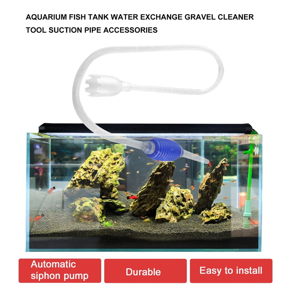 Aquarium Fish Tank Cleaner Water Exchange Tool Suction Pipe Tube Aquarium Simple Fish Tank Vacuum Siphon Pump Cleaner