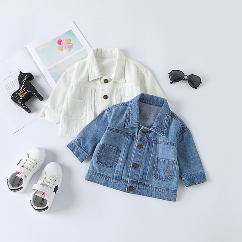 Mode Lente Lange Mouwen Kids Denim Jassen voor Meisjes Baby Print Hond Jas Cuasual Turn Down Kraag Baby uitloper LZ044
