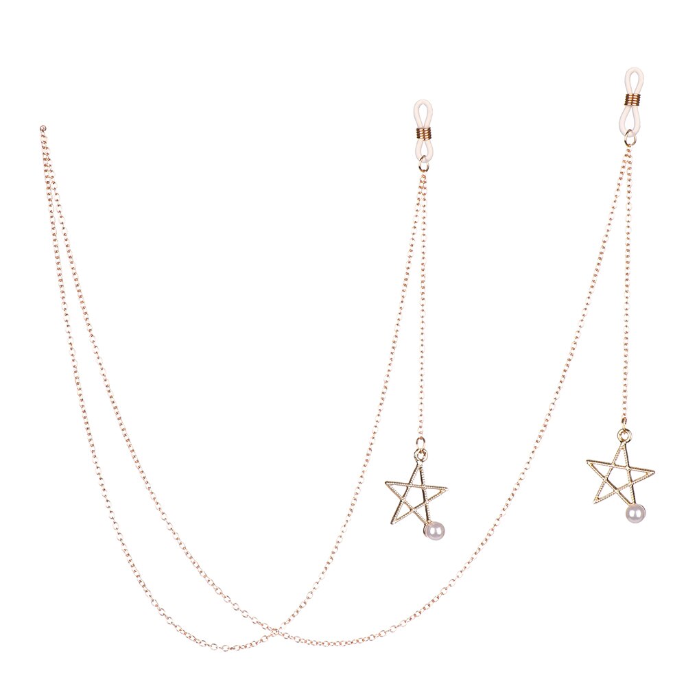 Zeester, schelp, zonnebril, ketting, parels, strass steentjes, brillenkoord, brillenketting, kralen, nekband, touw 70cm: 07