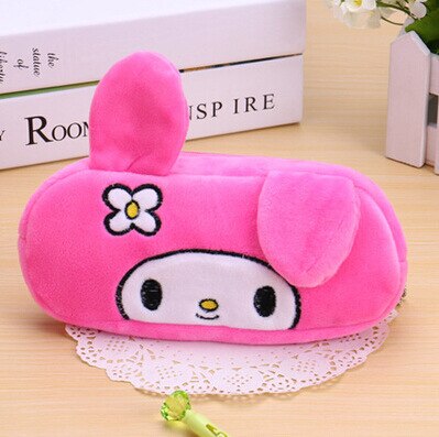 FUDEAM Soft Plush Cartoon Women Long Coin Purse Cute Zipper Girl School Stationery Pencil Case Usb Cable Storage Bag Key Wallet: Plum Blossom Rabbit