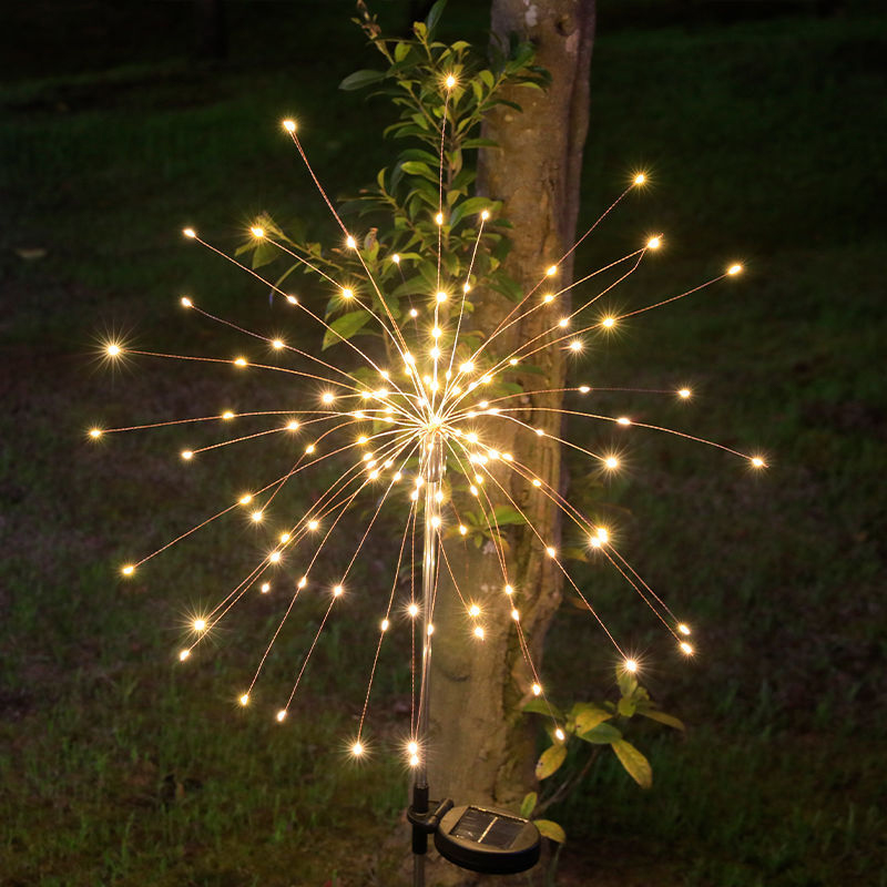 Vuurwerkverlichting op zonne-energie Waterdichte verlichting voor buiten Camping Ambient Lichtslingers op zonne-energie Grondstekker Vuurwerkverlichting Lichtslingers