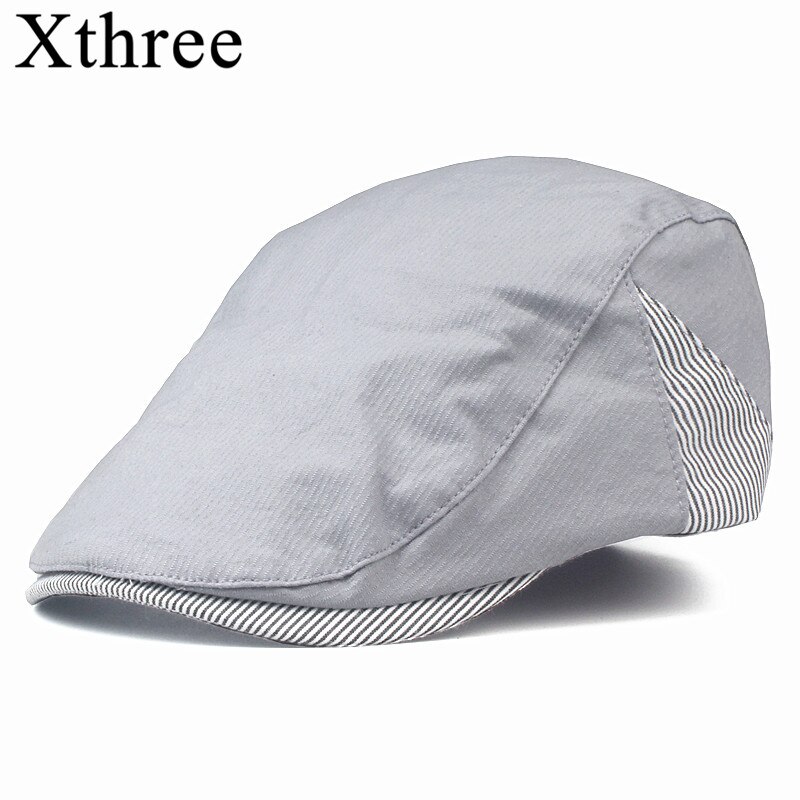 Xthree Solid Beret Cap Katoen Zomer Hoeden Voor Vrouwen Mannen Vizieren Zonnehoed Gorras Planas Platte Caps Verstelbare Baretten