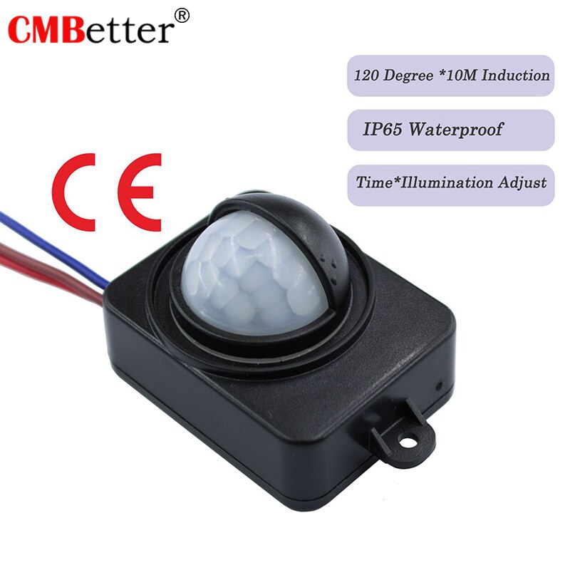 Waterproof Outdoor Infrared PIR Motion Sensor Detector 220v Wall Light Switch Energy-saving Lighting Switch Time Lux Adjustable