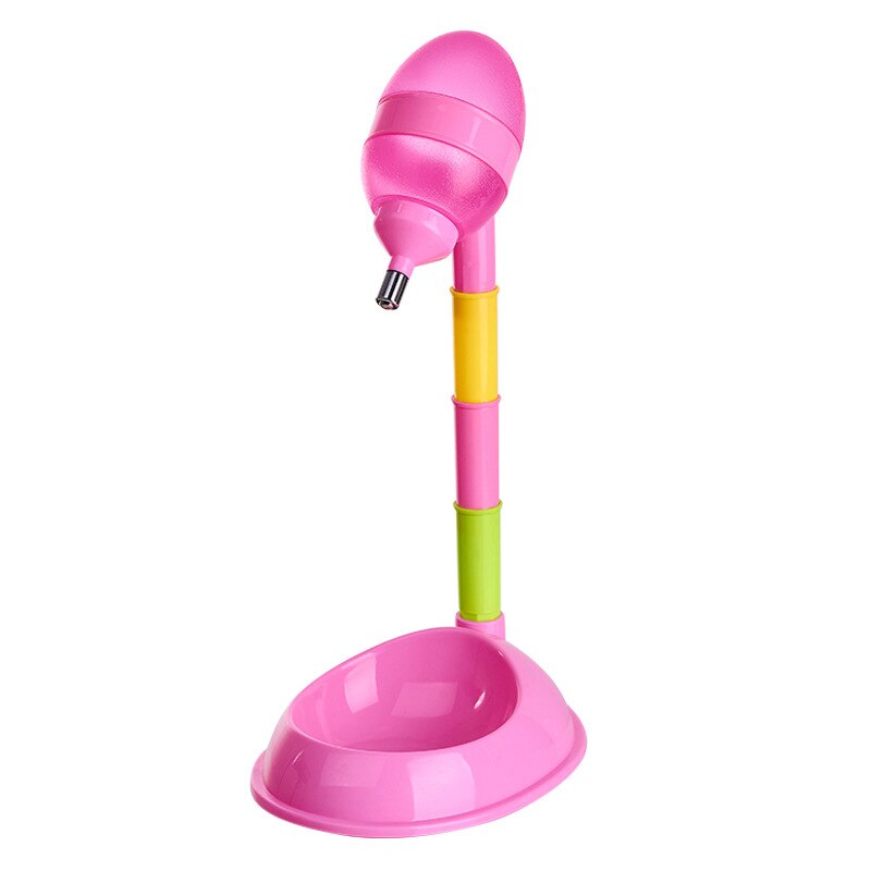 Qqqpet 600ml staande voerbak huisdierbenodigdheden hondenvoerbak automatische waterdispenser fles drinkfontein voor katten: Roze