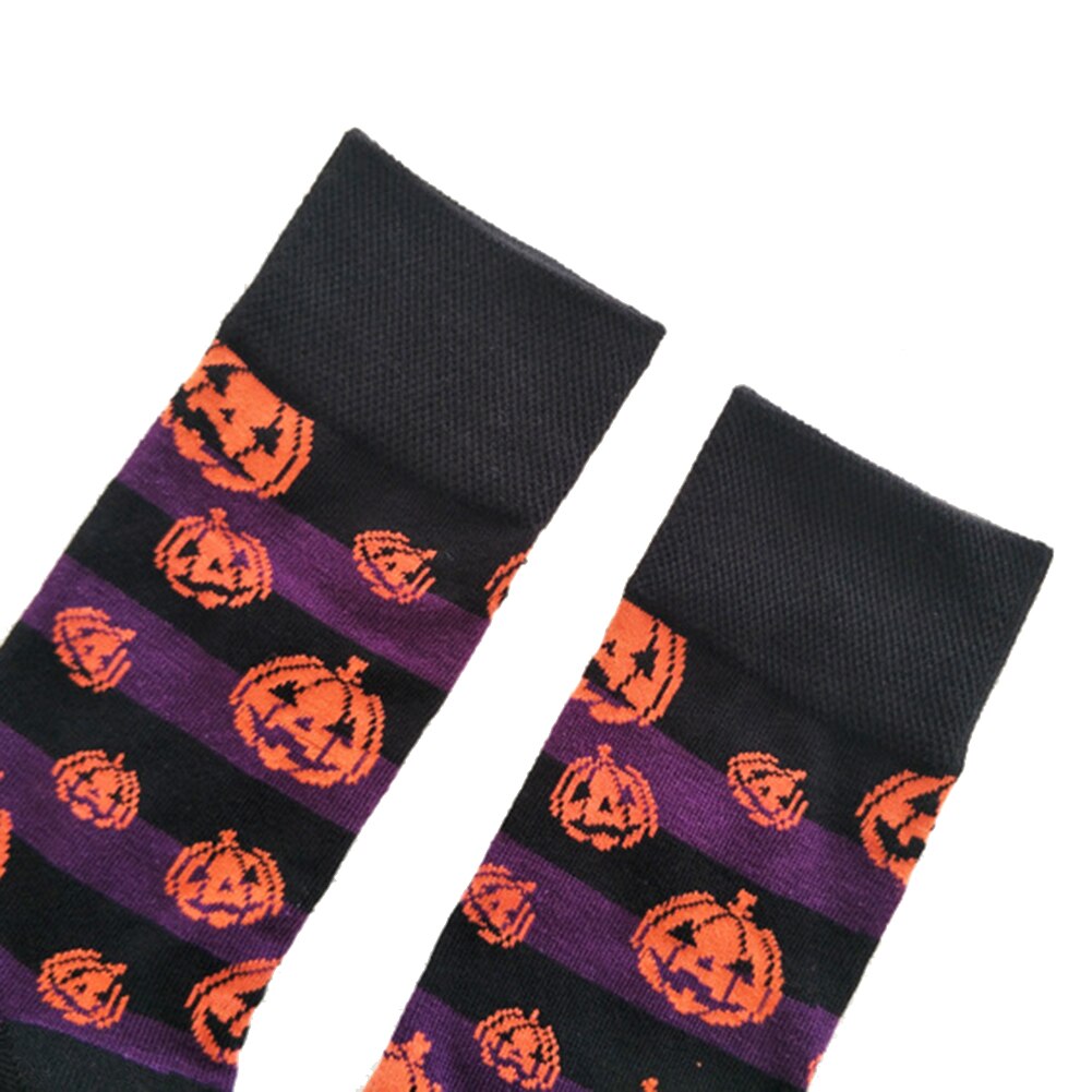 Print sokker halloween fest græskar flagermus print herre åndbar bomuld mellemrør crew sokker/herre sokker/sjove sokker/prin