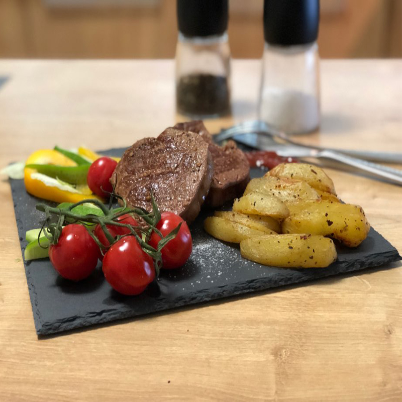 Western Natural Slate Dishes Solid Square Stone Sushi Steak Barbecue Plate Cheese Pizza Flat Fruit Plate Food Tea Tray