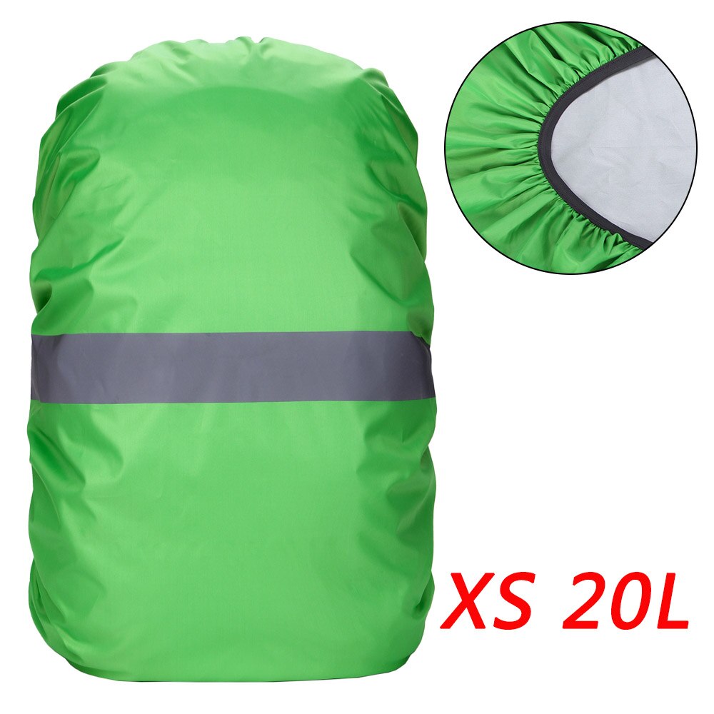 Cubierta de Mochila deportiva, bolsa impermeable, cubierta de lluvia con tira reflectante para ciclismo, Camping, senderismo, montañismo, verde, 20-100L: Green XS