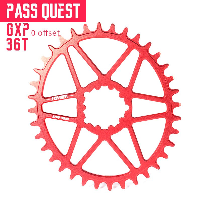 Pass quest offset 0mm gxp oval smal bred kedjekrans vevsats för sram  xx1 x01 mtb mountainbike kedja hjul cykel gear 30-42t: Gxp oval 36t röd