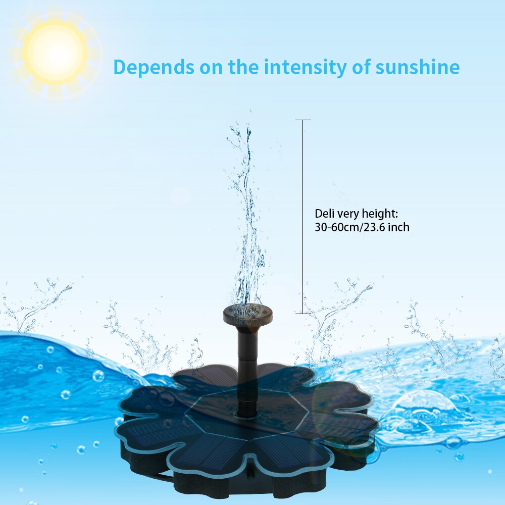 Zonne-energie Pomp Rose Vogel Bad Fontein Pomp 1.6W Drijvende Sproeisysteem Dompelpomp Voor Outdoor Vogelbad Vijver Pool