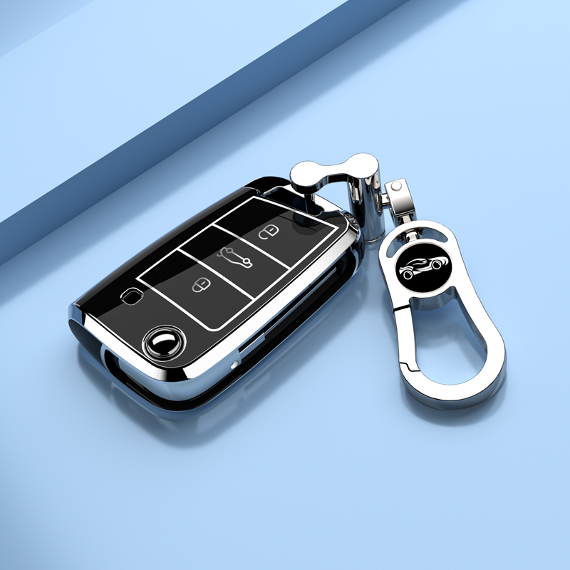 la moda placcatura d'argento edg macchina chiave Astuccio coperchio per VW Volkswagen golf 7 MK7 Tiguan MK2 Skoda Octavia Kodiaq Karoq posto a sedere Ateca Leon: esercito verde