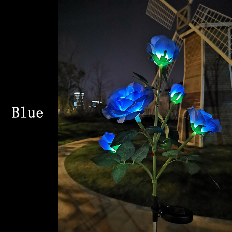 5 hoder solcellelamper utendørs dekorative solcellelamper roseblomst plenlampe til hage terrasse hagedekor: Oransje