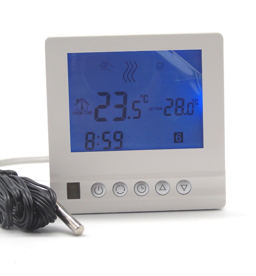 EU underfloor heating thermostat weekly programmable with valve control