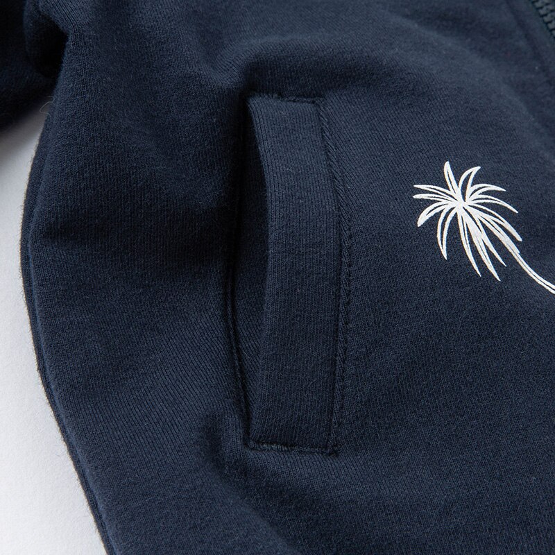 DB16746-abrigo con bolsillos y estampado de dibujos animados para niño, ropa de abrigo para niño pequeño, prendas de vestir para niño