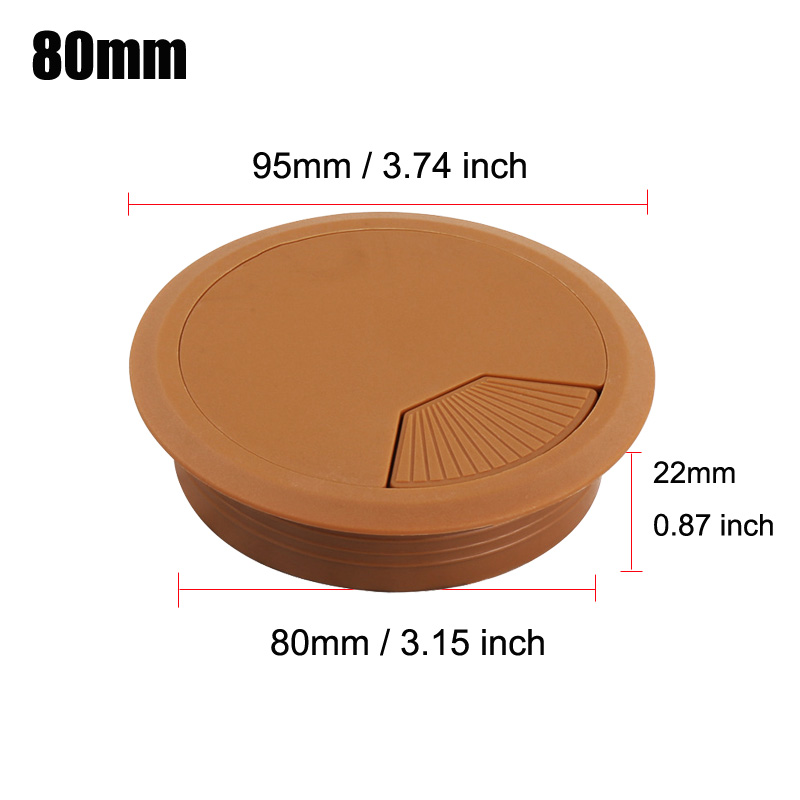 35/50/60/80mm PC Computer Desk ABS Plastic Grommet Table Cable Tidy Wire Hole Cover: DARK GRAY