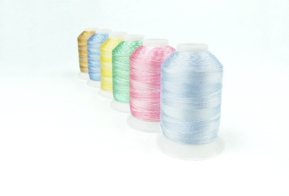 Simthread 12 popular variegated Colors polyester embroidery machine thread 1100 Yards spool thread