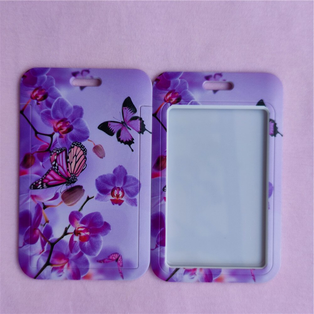 Farfalla modello cartone animato ID porta carte di credito studenti Bus Card Case cordino visita porta identità Badge Card Cover