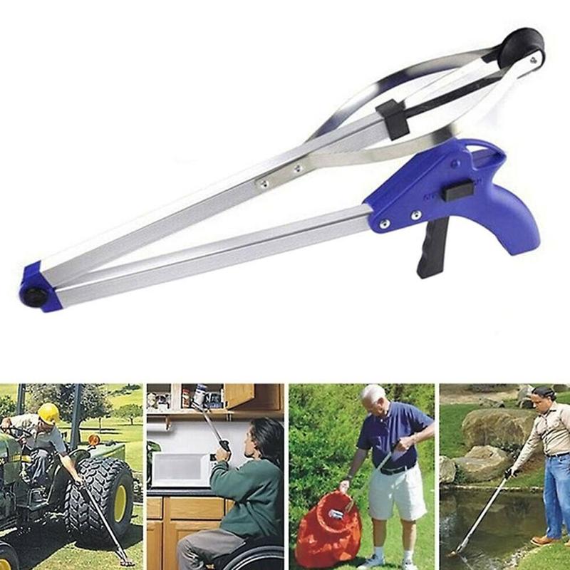 1PCS Folding Household Garbage Picker Alloy Trash Grabber Clip Leaves Tool Garbage For G Cleaning Up Pick Garden Tool Waste E9F1