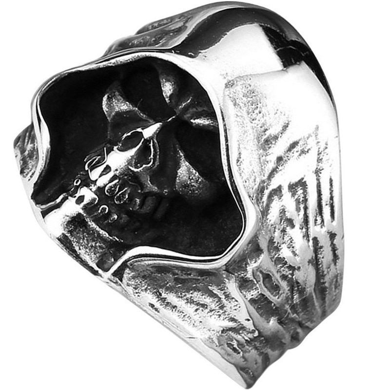 Fdlk Mannen Grote Vintage Biker Gothic Gegoten Death Grim Reaper Schedel Mode Legering Punk Ring