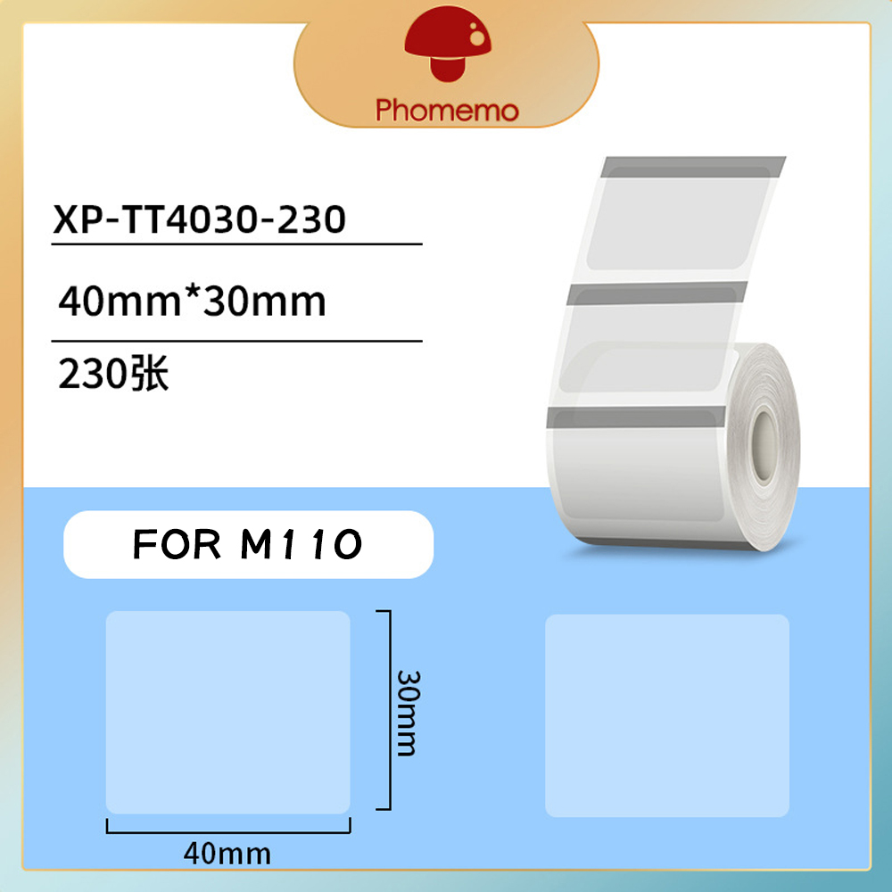 Phomemo M110 Printer Self-Adhesive Label Paper Square Round White Transparent Color Labels for M200 M120 Label Maker Sticker: LC